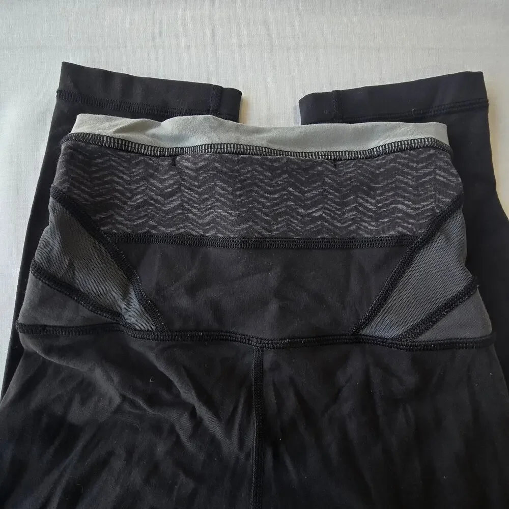 Lululemon womens Wunder Under Crop (Hi-Rise) *Full-On Luon black/gray sz 2